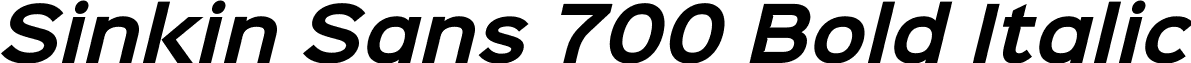 Sinkin Sans 700 Bold Italic font - SinkinSans-700BoldItalic.ttf