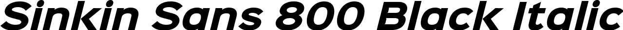 Sinkin Sans 800 Black Italic font - SinkinSans-800BlackItalic.ttf
