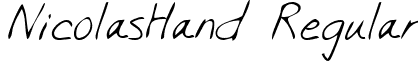NicolasHand Regular font - handwriting-markernicolashand-regular.ttf