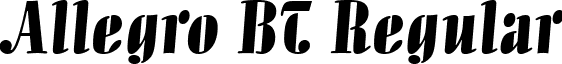 Allegro BT Regular font - Allegro BT.ttf