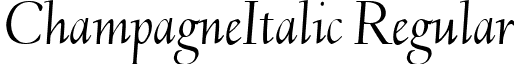 ChampagneItalic Regular font - ChampagneItalic.ttf