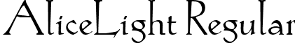 AliceLight Regular font - AliceLight.ttf