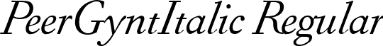 PeerGyntItalic Regular font - PeerGyntItalic.ttf