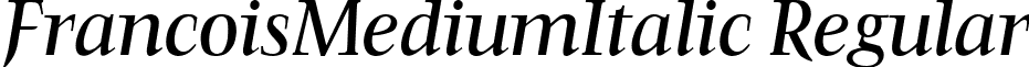 FrancoisMediumItalic Regular font - FrancoisMediumItalic.ttf