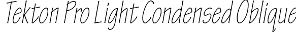 Tekton Pro Light Condensed Oblique font - TektonPro-LightCondObl.otf