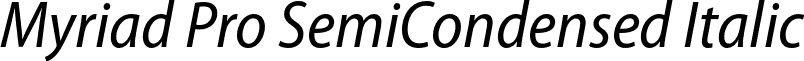 Myriad Pro SemiCondensed Italic font - MyriadPro-SemiCnIt.otf