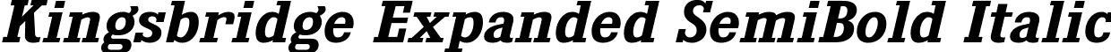 Kingsbridge Expanded SemiBold Italic font - kingsbridge ex sb it.ttf