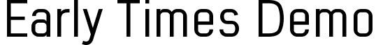 Early Times Demo font - Early Times_regular Demo.otf