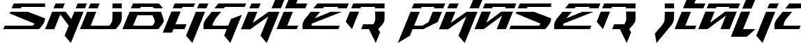 Snubfighter Phaser Italic font - snubfighterpi.ttf