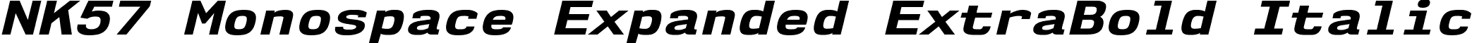 NK57 Monospace Expanded ExtraBold Italic font - nk57-monospace-ex-eb-it.ttf