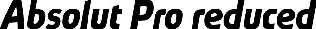 Absolut Pro reduced font - Absolut_Pro_Bold_Italic_reduced.ttf