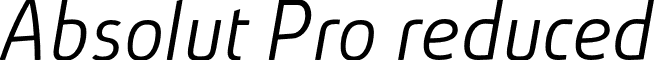 Absolut Pro reduced font - Absolut_Pro_Light_Italic_reduced.otf