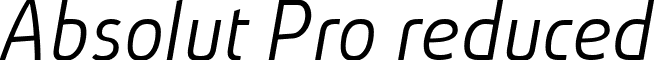 Absolut Pro reduced font - Absolut_Pro_Light_Italic_reduced.ttf