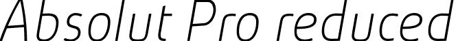 Absolut Pro reduced font - Absolut_Pro_Thin_Italic_reduced.otf