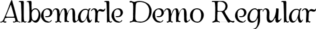 Albemarle Demo Regular font - ALBED___.TTF