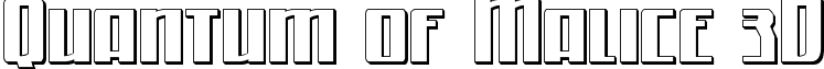Quantum of Malice 3D font - quantummalice3d.ttf
