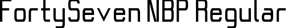 FortySeven NBP Regular font - fortyseven0.ttf