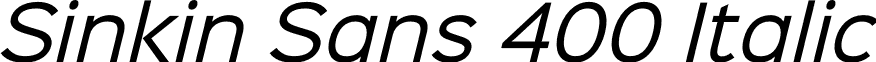 Sinkin Sans 400 Italic font - SinkinSans-400Italic.otf