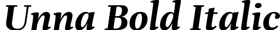 Unna Bold Italic font - Unna-BoldItalic.otf