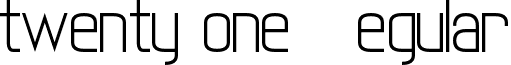 twenty-one Regular font - twenty-one.ttf