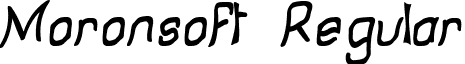 Moronsoft Regular font - MORONSOF.TTF