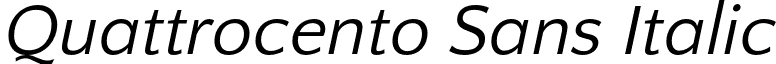 Quattrocento Sans Italic font - QuattrocentoSans-Italic.otf