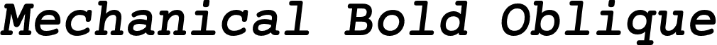 Mechanical Bold Oblique font - MechanicalBdObl.otf