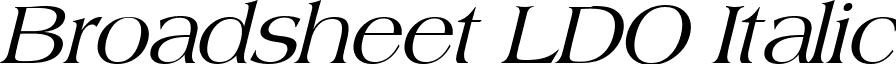 Broadsheet LDO Italic font - Broadsheet LDO Italic.ttf