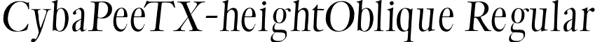 CybaPeeTX-heightOblique Regular font - CybaPeeTX-heightOblique.ttf