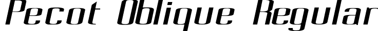 Pecot Oblique Regular font - Pecot004.ttf