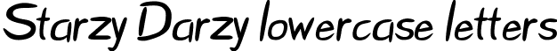 Starzy Darzy lowercase letters font - Starzy.ttf