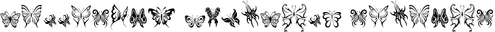 butterfly dingbats Regular font - Tribal_Butterflies.ttf