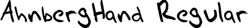 AhnbergHand Regular font - ahnbh.ttf
