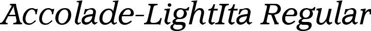 Accolade-LightIta Regular font - Accolade-LightIta.ttf