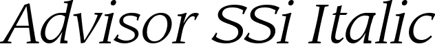 Advisor SSi Italic font - AdvisorSSiItalic.ttf