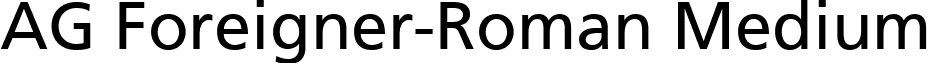 AG Foreigner-Roman Medium font - AGFOR26.ttf