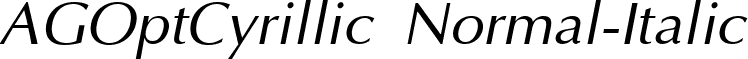 AGOptCyrillic Normal-Italic font - AGOPT-NI.ttf