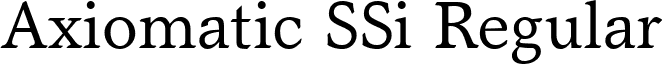 Axiomatic SSi Regular font - AxiomaticSSi.ttf