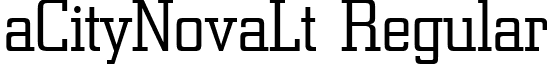 aCityNovaLt Regular font - CITYNL.ttf