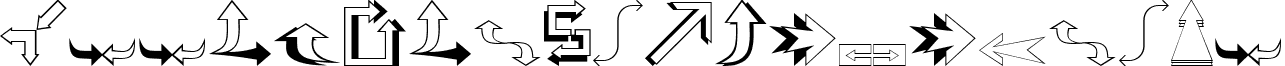 Arrows outline Regular font - Arrowsoutline.ttf
