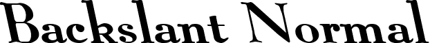 Backslant Normal font - BackslantNormal.ttf