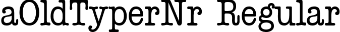 aOldTyperNr Regular font - Oldtypn.ttf