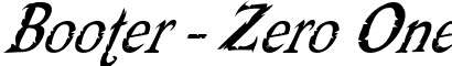 Booter - Zero One font - BOOTERZO.ttf
