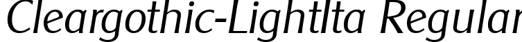 Cleargothic-LightIta Regular font - Cleargothic-LightIta.ttf