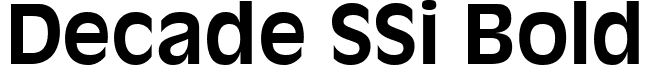 Decade SSi Bold font - DecadeSSiBold.ttf