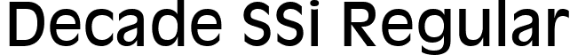 Decade SSi Regular font - DecadeSSi.ttf