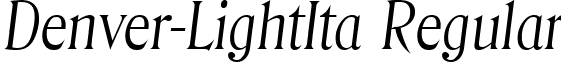 Denver-LightIta Regular font - Denver-LightIta.ttf