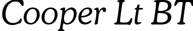 Cooper Lt BT font - CooperLightItalicBT.ttf