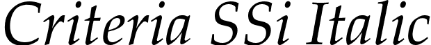 Criteria SSi Italic font - CriteriaSSiItalic.ttf