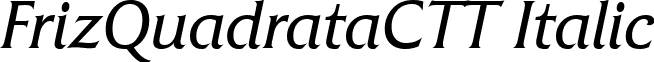 FrizQuadrataCTT Italic font - FrizQuadrataCTT Italic.ttf